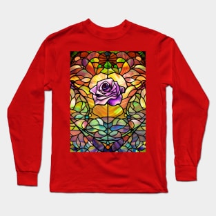 Stained Glass Rose Long Sleeve T-Shirt